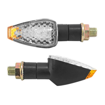 Clignotant adaptable homologué CE noir/transparent 12 LEDs