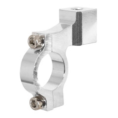 Collier rétroviseur adaptable alu D8 argent filetage pas à droite
