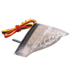 Feu arrière universel adaptable à LED transparent avec éclairage de plaque homologué CE (18 LEDs rouges)