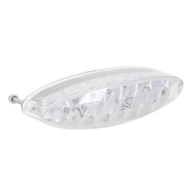 Feu arrière adaptable ovale transparent avec stop (16 leds rouges / 3 blanches)