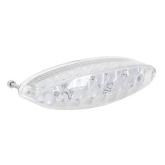 Feu arrière adaptable ovale transparent avec stop (16 leds rouges / 3 blanches)