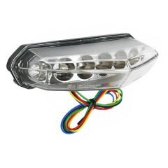 Feu arrière adaptable transparent à LED avec clignotants homologué CE pour DERBI 50 SENDA, DRD, X-RACE, X-TREME, GILERA 50 SMT, RCR