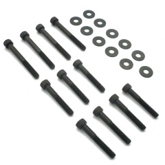 Vis de carter adaptable acier noir 6x40 / 55 pour scooter Peugeot TKR, Trekker, Speedfight, Squab (kit de 11)