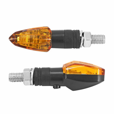 Clignotant adaptable orange/noir court homologué CE 55mm - 20mm - 22mm