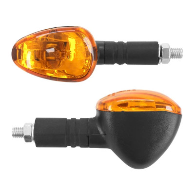 Clignotant adaptable orange/noir base courte homologué CE BA15S