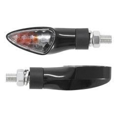 Clignotant adaptable paire triangle transparent/noir base courte à ampoule homologué CE