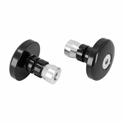 Embouts de guidon adaptable plat alu noir 14mm (paire)