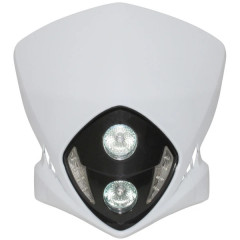 Plaque phare adaptable LED blanche + halogène 2x20W pour 50 à boite