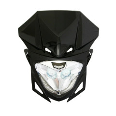 Plaque phare adaptable RR8 noir / chrome avec leds blanches pour 50 a boite