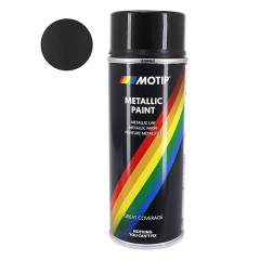 Bombe peinture Motip métal noir aérosol 400ml