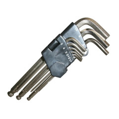 Jeu de 9 clés allen embout sphérique adaptable diamètres de 1,5 à 10mm