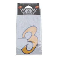 Autocollant adaptable Numéro 3 Jaune Long. 9cm