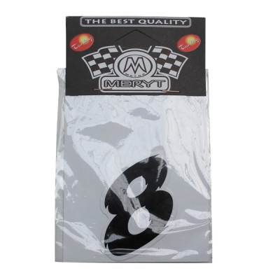 Autocollant adaptable numéro 8 noir H7cm