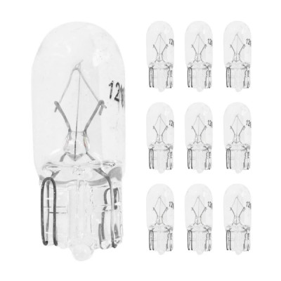 Ampoules clignotants adaptable 12V 5W culot W2,1x9,5d norme T10 blanc (boîte de 10)