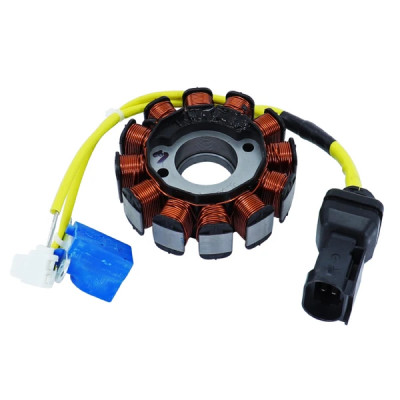 Stator allumage adaptable (12 pôles - 150W) pour maxi scooter 125cc Piaggio X7, X8, X9, Liberty, LX, ET4, Vespa GTS, Peugeot Looxor, Aprilia Atlantic, Gilera Nexus