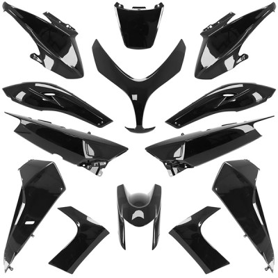 Kit de carénage noir brillant adaptable 13 pièces pour maxi scooter Yamaha TMAX 500cc 2008-2011