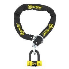Antivol Auvray X.Lock chaîne 1.20m lasso maillon diamètre 12mm U Xtrem Mini classe SRA