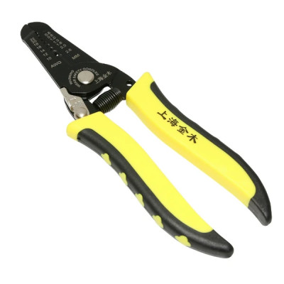 Pince à dénuder/couper fils électriques adaptable 153 mm noir jaune