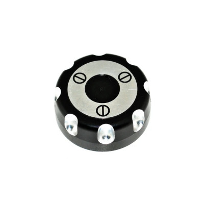 Bouchon essence adaptable alu noir diamètre intérieur 38mm pour Derbi Senda XTREM XRACE DRD GPR SMT RCR SX RX