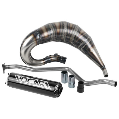 Pot d'échappement Voca Racing passage haut silencieux alu noir pour 50 à boîte MBK X-Limit, Yamaha 50 DTR