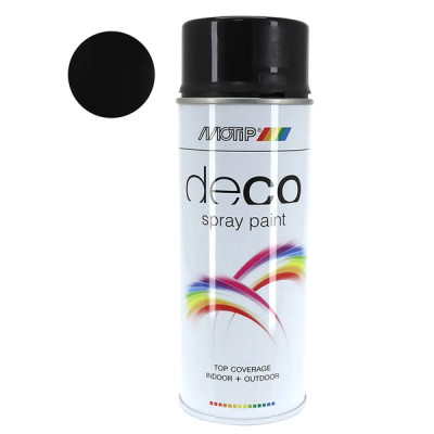 Bombe de peinture Motip noir brillant 400ml