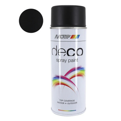 Bombe de peinture Motip satin noir profond aérosol 400ml