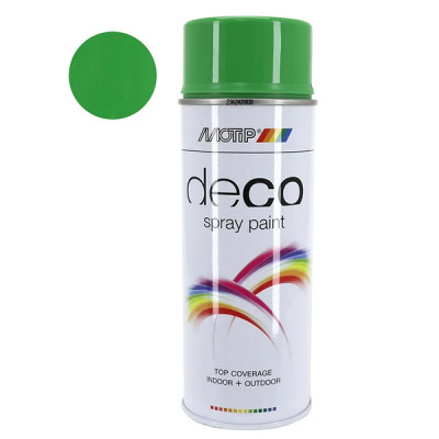 Bombe de peinture Motip glycérophtalique brillant vert pomme 400ml (derbi)
