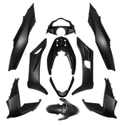 Kit carrosserie TNT noir mat 10 pièces pour Honda PCX 125cc 2014-2016
