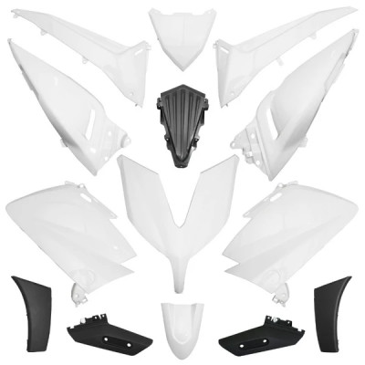 Kit carrosserie TNT blanc compétition 14 pièces pour maxi-scooter Yamaha TMAX 530cc 2015-2016