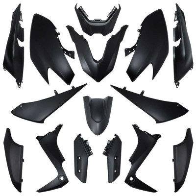 Kit carrosserie TNT noir mat 15 pièces Yamaha TMAX 530cc 2017-2019 SX/DX