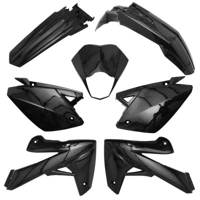 Kit carrosserie adaptable 7 pièces noir Rieju 50 MRT 2009+2021, MRT ENDURO 2009+2021, MRT PRO 2009+2021, MRT SM 2009+2021