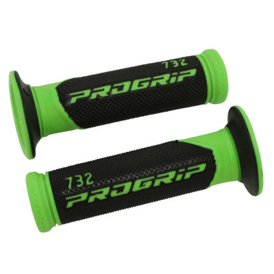 Revêtement poignée ProGrip 732 vert fluo / noir fermé 125mm (la paire)