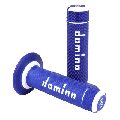 Revêtements poignée Domino bleu / blanc CLOSED END 120-123mm (LA PAIRE)