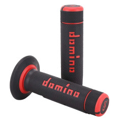 Revêtements poignée Domino A020 noir/rouge fermé 120-123mm (paire)