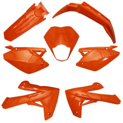 Kit carrosserie adaptable orange brillant (7 pièces) pour moto Rieju MRT 50/125 Marathon