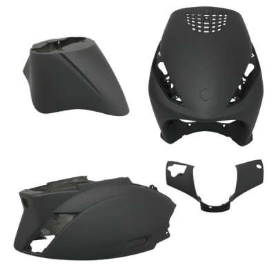 Kit carrosserie adaptable noir mat (4 pièces) pour scooter Piaggio Zip 50 après 2000