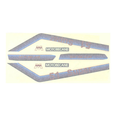 Autocollant adaptable bleu/rouge pour mobylette MBK 51/Motobecane (plaque de 8 pièces)
