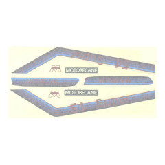 Autocollant adaptable bleu/rouge pour mobylette MBK 51/Motobecane (plaque de 8 pièces)