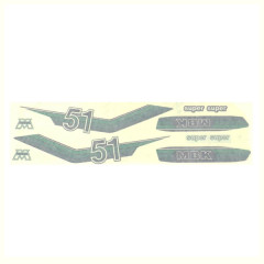 Autocollant adaptable vert (plaque de 8 pièces) pour mobylette MBK 51 / Motobecane