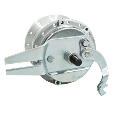 Moyeu roue arrière adaptable 28 trous Peugeot 103 avec flasque et axe 12mm