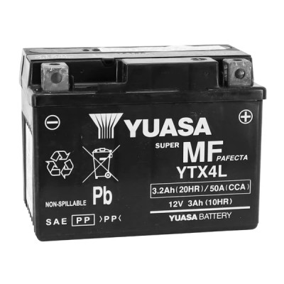 Batterie Yuasa 12V 3Ah YTX4L activée usine