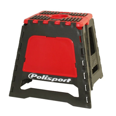 Support béquille moto pliable Polisport rouge 250kg 300x420x450 mm