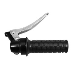 Poignée de gaz adaptable noire avec levier acier pour mobylette