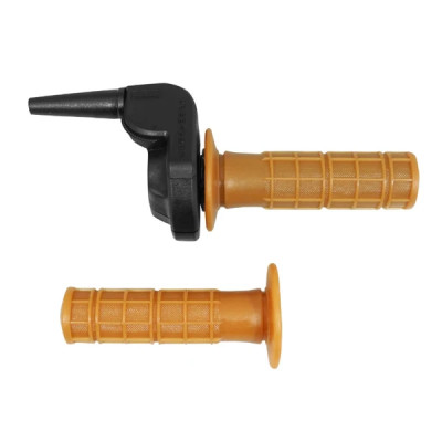 Poignée de gaz Domino noir avec revêtement marron