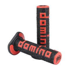 Revêtements poignees Domino A360 noir/rouge closed end 120-123mm