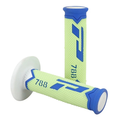 Revêtements poignées ProGrip 788 triple densité jaune fluo / bleu / blanc 115mm