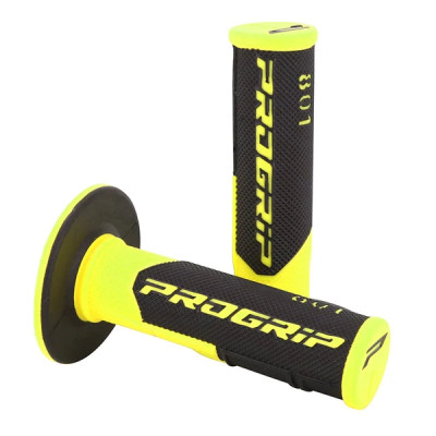 Revêtements de poignées ProGrip 801 double densité 115mm jaune fluo/noir