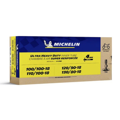 Chambre à air Michelin 18 pouces 100/100-18 A 130/80-18 valve droite renforcée 4mm