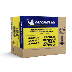 Chambre à air Michelin 21 pouces 2.50-21, 2.75-21, 3.00-21, 80/90-21, 90/90-21, 80/100-21, 90/100-21 valve droite