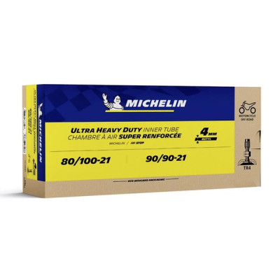 Chambre à air Michelin 21 pouces 90/90x21-80/100x21 valve droite renforcée 4mm